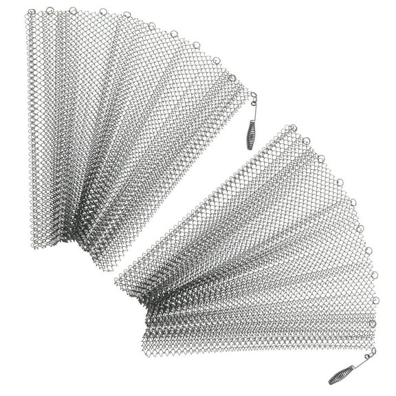 Masteelf 2 Pcs Panel Cover Fireplace Mesh Curtain 61X45.7X0.5CM Black