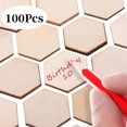 thumbnail image 2 of Chips de madera hexagonales en blanco, placa de madera sin terminar, manualidades decorativas, etiquetas de boda, regalos de Navidad en blanco, 100 Uds., 2 of 4