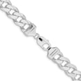 thumbnail image 4 of Diamond2Deal 925 Sterling Silver Rhodium-plated 13 mm Curb Chain Necklace for Mens 28", 4 of 7