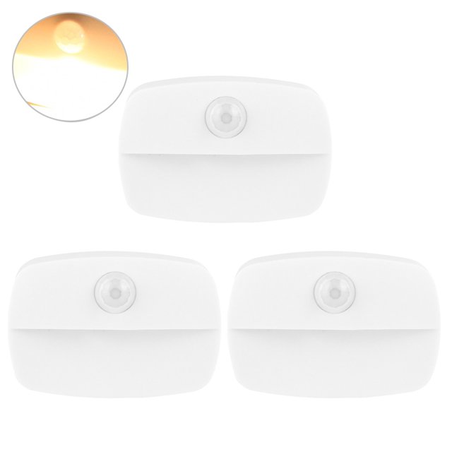 Sensor de movimiento LED, luz de pasillo de casa, lámpara de pared inalámbrica, luz de noche, pasillo, armario, puerta de armario LED, luz de Iluminación y accesorios Blanco cálido 3 piezas Advancent HA002485-05