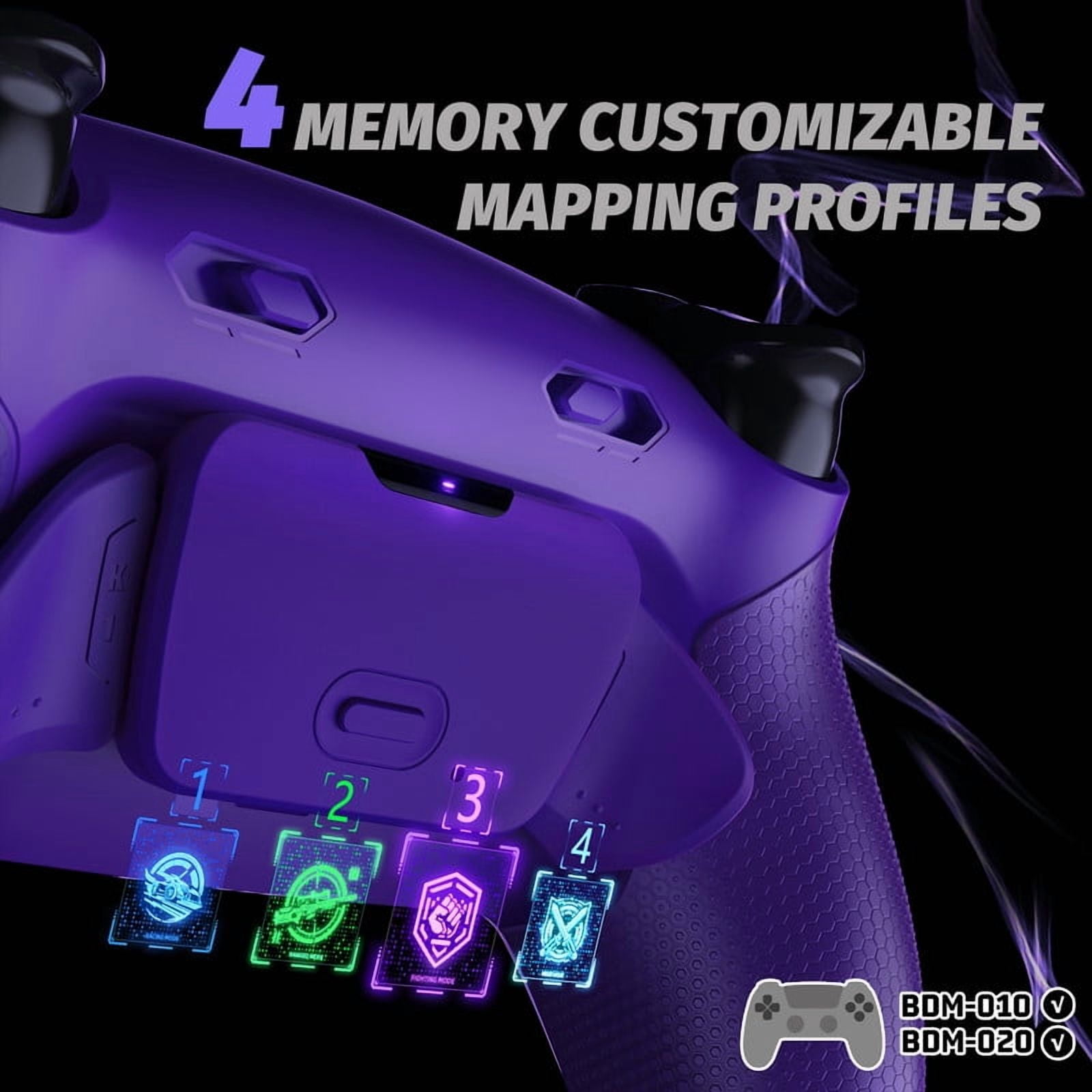 eXtremeRate RISE Plus MAX Back Paddles Kit with Clicky Trigger Stops & Rubberized Grip for PS5 Controller BDM-010 020, Remappable Back Buttons Kit for PS5 Controller - Galactic Purple - NO Controller