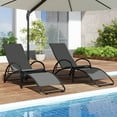 thumbnail image 2 of Gymax 2PCS 2-in-1 Outdoor Rocking Chair with 4-Position Adjustable Backrest Curved Armrests Gray, 2 of 10