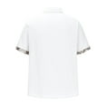 thumbnail image 3 of Mens Cotton Linen Shirts Button Down Short Sleeve Vocation Beach Shirts Casual Summer Outdoor Shirt, 3 of 5