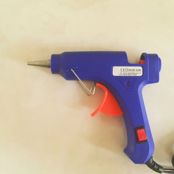 Pistolas de pegamento de fusión en caliente de 11W, Material seguro, pistolas de pegamento caliente portátiles compactas para el hogar, barras de pegamento de 7mm, enchufe redondo azul de 20W