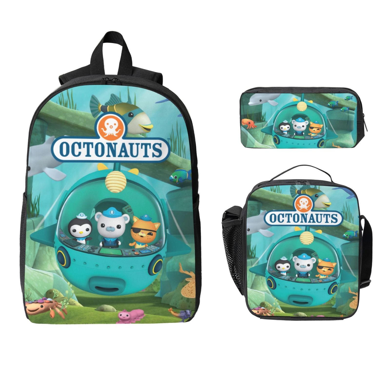 Octonaut 3 Pcs Backpacks Set With Lunch Bag And Pencil Case Casual Bookbag Lunch Box Pencil Box