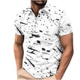 thumbnail image 1 of Camisas Casuales de Manga Corta Solapa Bloque de Color, Poliéster Suave Spandex Top para el Uso Diario, 1 of 5