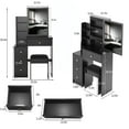 thumbnail image 2 of Small Size Left Bedside Cabinet Vanity Table + Cushioned Stool, 2 of 12