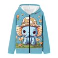 thumbnail image 3 of Shadoumai Girls Casual Zip Up Hoodie With Printed Design Kids Pullover Sweatshirt Soft Blend Long Sleeve Outerwear,Kids Hoodies, 3 of 5
