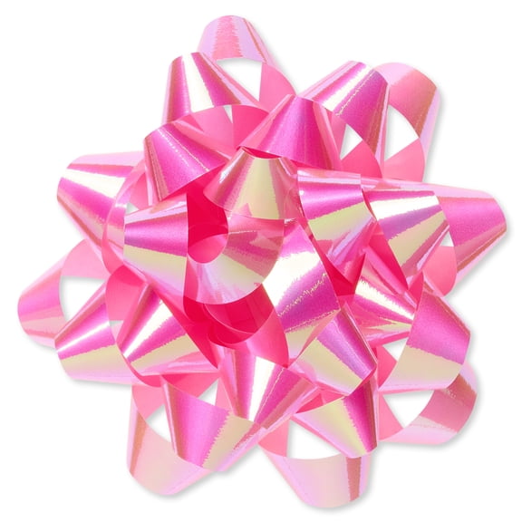 American Greetings 4.25 in. Pink Iridescent Gift Bow (1-Count)