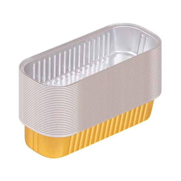 FNGZ Baking Trays & Trays Clearance Disposable Aluminum Foil Tin Box Aluminum with Lid Rectangular Packing Box 200ml Aluminum Mini Loaf Baking Pans for Cooking Baking Meal Prep Take Out Etc