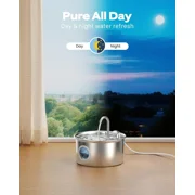 DFS Stainless Steel Pet Automatic Water Fountain, 108oz/3.2L Large Capacity and Ultra-Quiet Pet Drinking Dispenser Includes 2 Replacement Filters & Sponges for Cats & Dogs