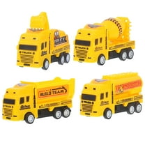 FRCOLOR 4pcs Construction Truck Toys Toddlers Construction Trucks Pull-back Car Toys