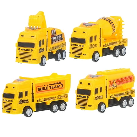 FRCOLOR 4pcs Construction Truck Toys Toddlers Construction Trucks Pull-back Car Toys