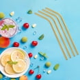 thumbnail image 4 of Joernso 10Pcs/Set Straw Set Reliable Wide Application Stainless Steel Dishwasher Safe Beverages Straw for Home, 4 of 8