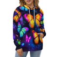 thumbnail image 4 of Dreamy Purple Butterfly Pattern 3d Sweatshirts Hoodie Fashion Casual Personality Men's Women Street Hoodie Pullovers Long Sleeve Comfortable Top, 4 of 6