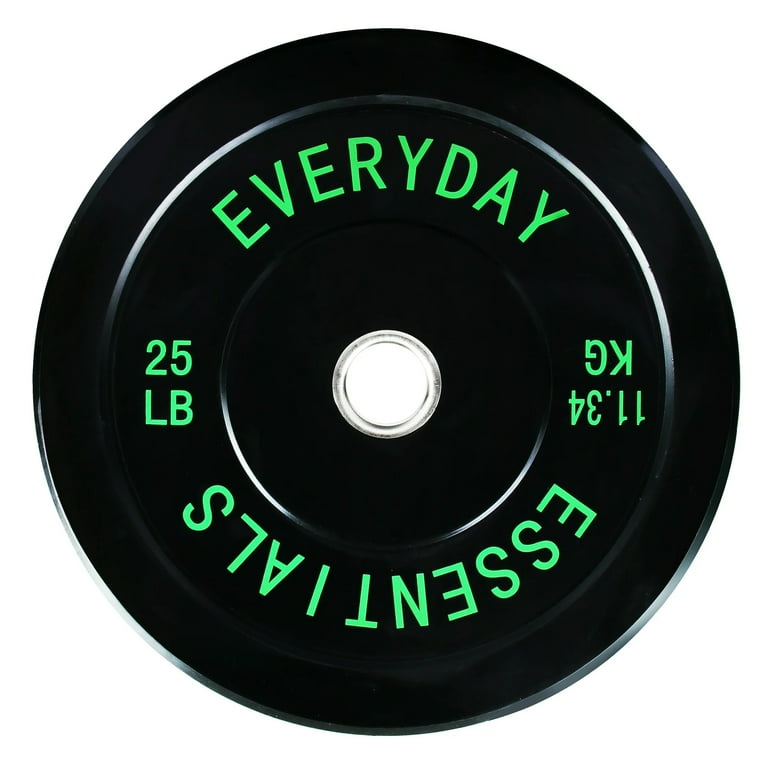 BalanceFrom エブリデイエッセンシャル 25LB BalanceFrom 50 lb Olympic Rubber Bumper Weight Plate Set with 2