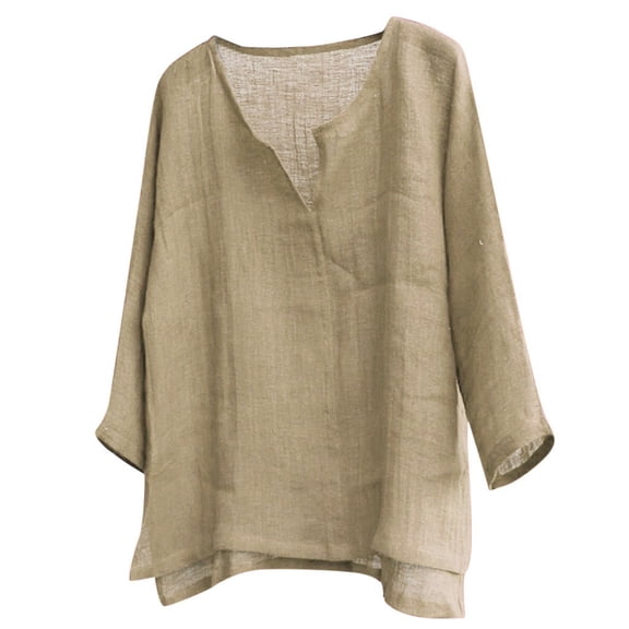 FRSASU Men Blouse Mens Brief Breathable Comfy Solid Color Long Sleeve Loose T Shirt Blouse