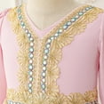 thumbnail image 6 of JSGEK Muslim Girls Abaya Embroidery Long Sleeve Prayer Dress Middle East Muslim Dubai Robe Ramadan Pink 7 Years, 6 of 9