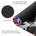 thumbnail image 4 of Pretty Floral Black and White Wireless Charging RGB Gaming Mouse Pad Large Keyboard Mat Rubber Base 13 Light Modes, 4 of 6