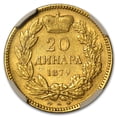 thumbnail image 3 of 1879 Serbia Gold 20 Dinara Milan Obrenovic IV XF-45 NGC, 3 of 3