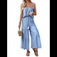 thumbnail image 1 of Conjunto de Dos Piezas para Mujer, con Pantalones de , Mono A Juego, Ropa Informal de Verano para Playa y Vacaciones, Ropa de Moda. Azul M, 1 of 10