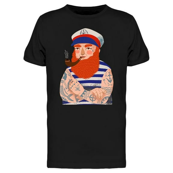 Bearded Captain Design T-Shirt Men -Image by Shutterstock, Male Small