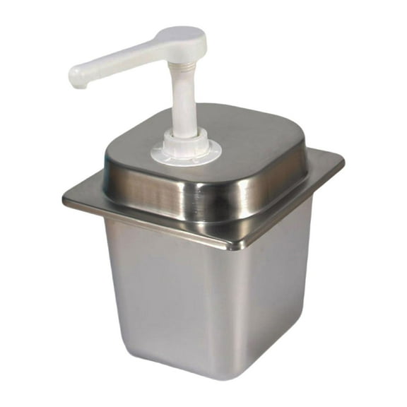 yotijay Coffee Syrup Dispenser 2.3L Seasoning Condiment Stainless Steel Press Detachable 20cc