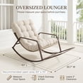 thumbnail image 5 of RADIATA Oversized Rocking Chair with Footrest, Patio Papasan Rocking Recliner for Indoor Outdoor Use, Heavy Duty Wicker Lounge Chair, 450lbs, Beige, 5 of 10