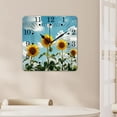 thumbnail image 4 of 10 Inch Wall Clock Battery Operated Square Clock for Office, Kitchen, Outdoor, Living Room,Beautiful Flower In Sunflowers Field Elaborate, 4 of 4