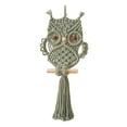 thumbnail image 3 of Owl Macrame Tapestry, Wall Hanger Woven Wall Hanging Long Tassel Woven Bohemian Tapestry for Living Room Apartment Decoration Green, 3 of 8