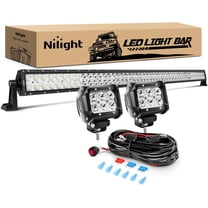Nilight  52" Spot Flood Combo Led Light Bar 2PCS 4" 18W Spot LED Fog Lights With Off Road Wiring Harness 3 Leads