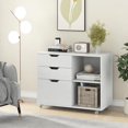 thumbnail image 3 of LOKO 3-Drawer File Cabinet, Mobile Printer Stand Cabinet with Adjustable Shelf, Rolling Lateral Filing Cabinet with Wheels for Letter, A4, Legal Size, for Home Office Organization, 3 of 7