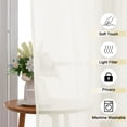 thumbnail image 3 of MKHILL Ivory Crushed Textured Valance Curtains 2 Pack Rod Pocket Soft Airy Window Curtains for Kitchen Basement Cafe Farmhouse Decor 42Wx14L Inch, 3 of 10