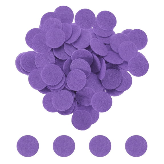 Uxcell 500pcs Round Felt Circles, 25mm 3/8 Pre Cut Felt Craft Pads Non-Woven Mini Felt Fabric Circles for DIY Projects, Purple