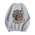 thumbnail image 5 of EHQJNJ Sweat-Shirt Blanc à Col Rond pour Femmes Mode Décontractée Manches Longues Sweat-Shirts Imprimés Pull Sans Capuche Sweat-Shirts Graphiques, 5 of 5