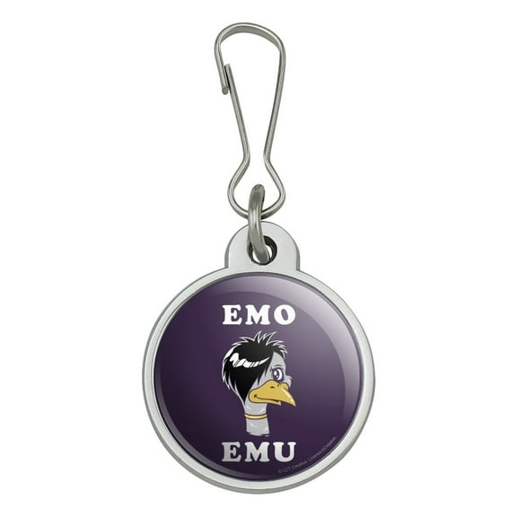 Emo Emu Funny Humor Jacket Handbag Purse Luggage Backpack Zipper Pull Charm