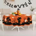 thumbnail image 5 of Oval Halloween Tablecloth 60x102Inch, Scary Pumpkin Spooky Castle Witch Table cloth, Polyester Waterproof Wrinkle Resistant Durable Tablecloth for Halloween, Party, Holiday, Kitchen and Home Decor, 5 of 5