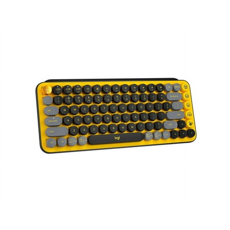 Logitech - POP Keys Wireless Mechanical Tactile Switch Keyboard for Windows/Mac with Customizable Emoji Keys - Heartbreaker Rose