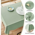thumbnail image 6 of Parojati Textured Linen Tablecloth Rectangle 52×70 inch Waterproof Wrinkle-Free Stain Resistant Table Cloth Wipeable Spill-Proof Linen Dining Table Cover,Sage Green, 6 of 9