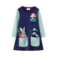thumbnail image 2 of Tdoqot Toddler Girls Dresses- Casual Cute Cotton Long Sleeve with Pockets Spring Clothes Blue Size 7T, 2 of 8