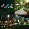 thumbnail image 5 of Outdoor Solar Stake Lights - 2 Pack TVIRD Solar Powered Lights with 8 Lily Flower, Multi-color Changing LED Solar Stake Lights for Garden, Patio, Backyard (Purple and Blue), 5 of 9