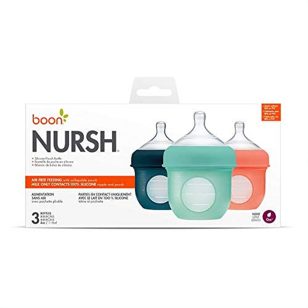 Boon NURSH® Reusable Silicone Pouch Bottles - 4oz - Mint (3pk)