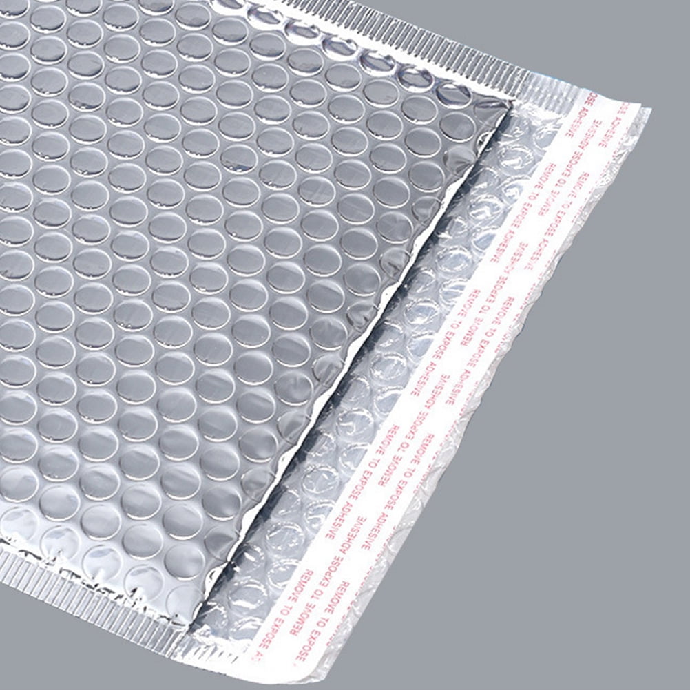 Raindrops 50Pcs Waterproof Shockproof Bubble Bag Silver Aluminum Film Mailing Envelope