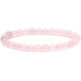thumbnail image 1 of Natural Matte Rose Quartz Gemstone 6mm Round Beads Stretch Bracelet 7" Unisex, 1 of 5