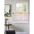 thumbnail image 3 of Colorful Plaid Tier Curtains 24 Inch Length,Sheer Curtains for Bedroom Living Room Window Modern Pink Blue Yellow Stripes Checked Small Half Window Kitchen Curtains & Drapes 27.5"x24" 2 Panels, 3 of 6