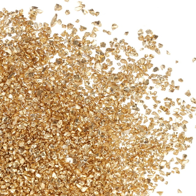 Uxcell Crushed Glass Glitters Colorful Irregular Glass Chips Chunky Gold
