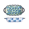 thumbnail image 1 of Ceramic Home Hand-painted Underglaze Baking Tray with Handles for Baking Kitchen, 1 of 5