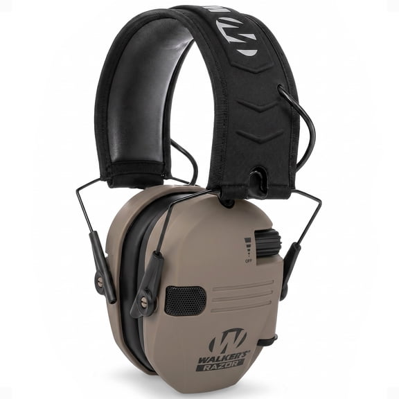 Walker's Razor Slim Ultra Low Profile Compact Design Adjustable Range Shooting Hunting Hearing Protection Electronic Earmuffs, Flat Dark Earth