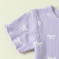 thumbnail image 6 of Hiijoy Girls Summer Outfits Bow Print Ribbed Short Sleeved Top Shorts Set, 6 of 8