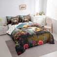 thumbnail image 2 of Easter Gnome 7 Pcs Comforter Set,Spring Garden Blooming Roses Flowers Bedding Set,Retro Yellow Truck Natural Camping Bed Set(Comforter+Fitted+Flat Sheet+Pillowcases+Pillow Covers),King, 2 of 5